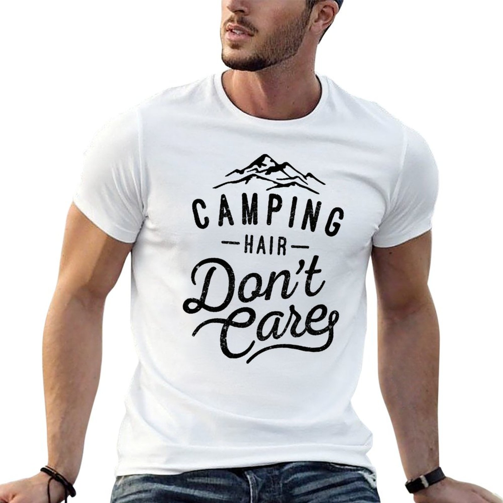 Hair Care Works - T-shirt Camping Hair Don't Care, maglietta