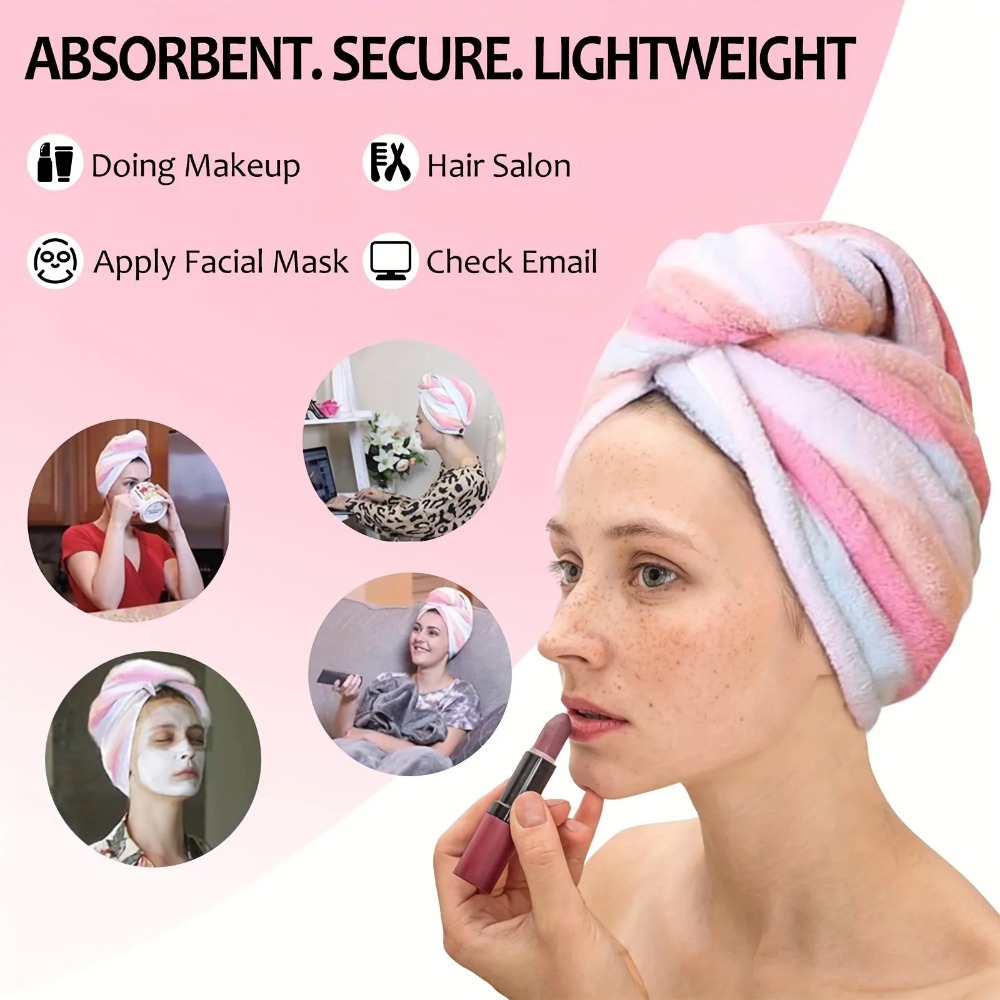 Hair Turban Towel - Asciugamano per capelli ultra assorbente ad