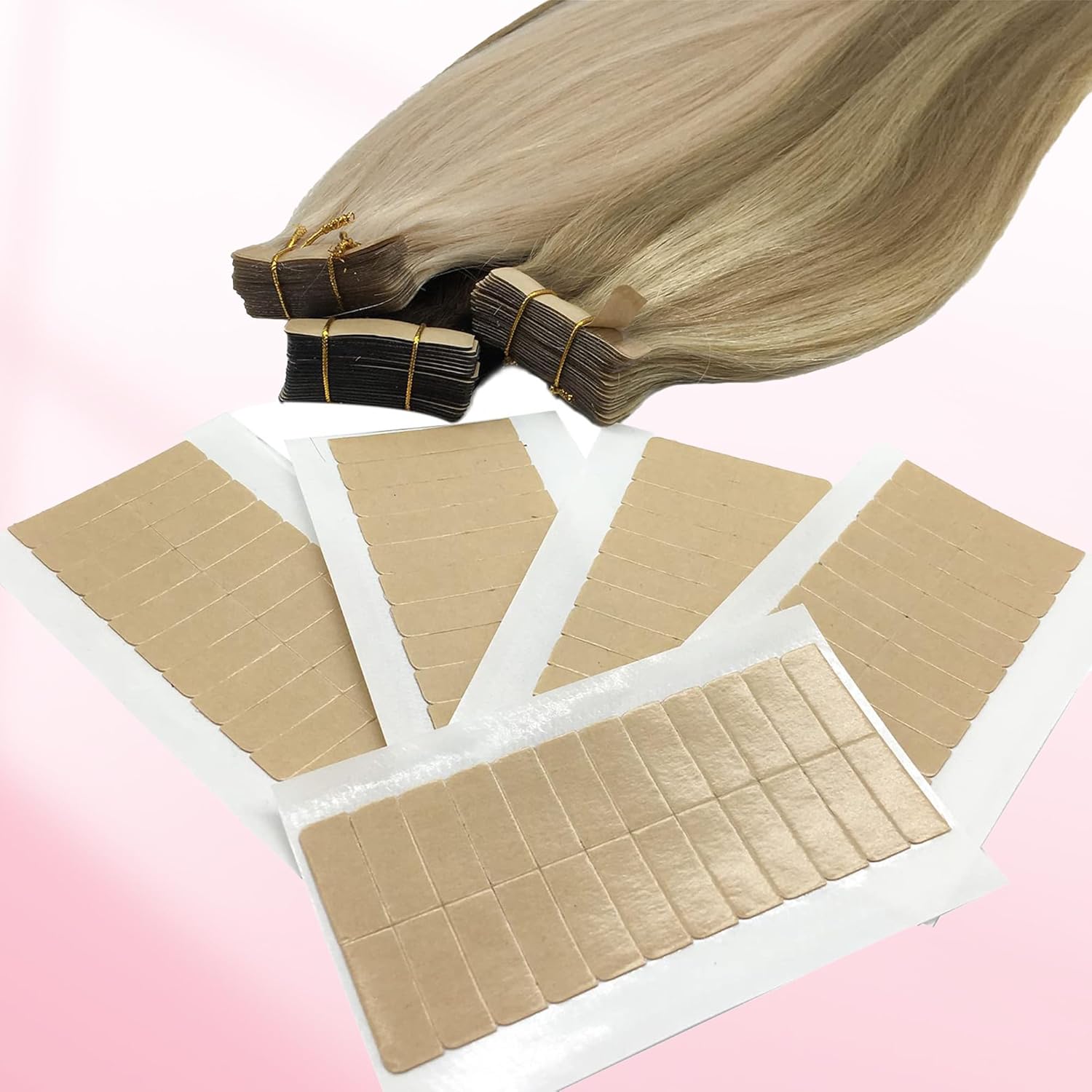 Hair Extension Tape In - 72 nastri (6 fogli) Nastro biadesivo