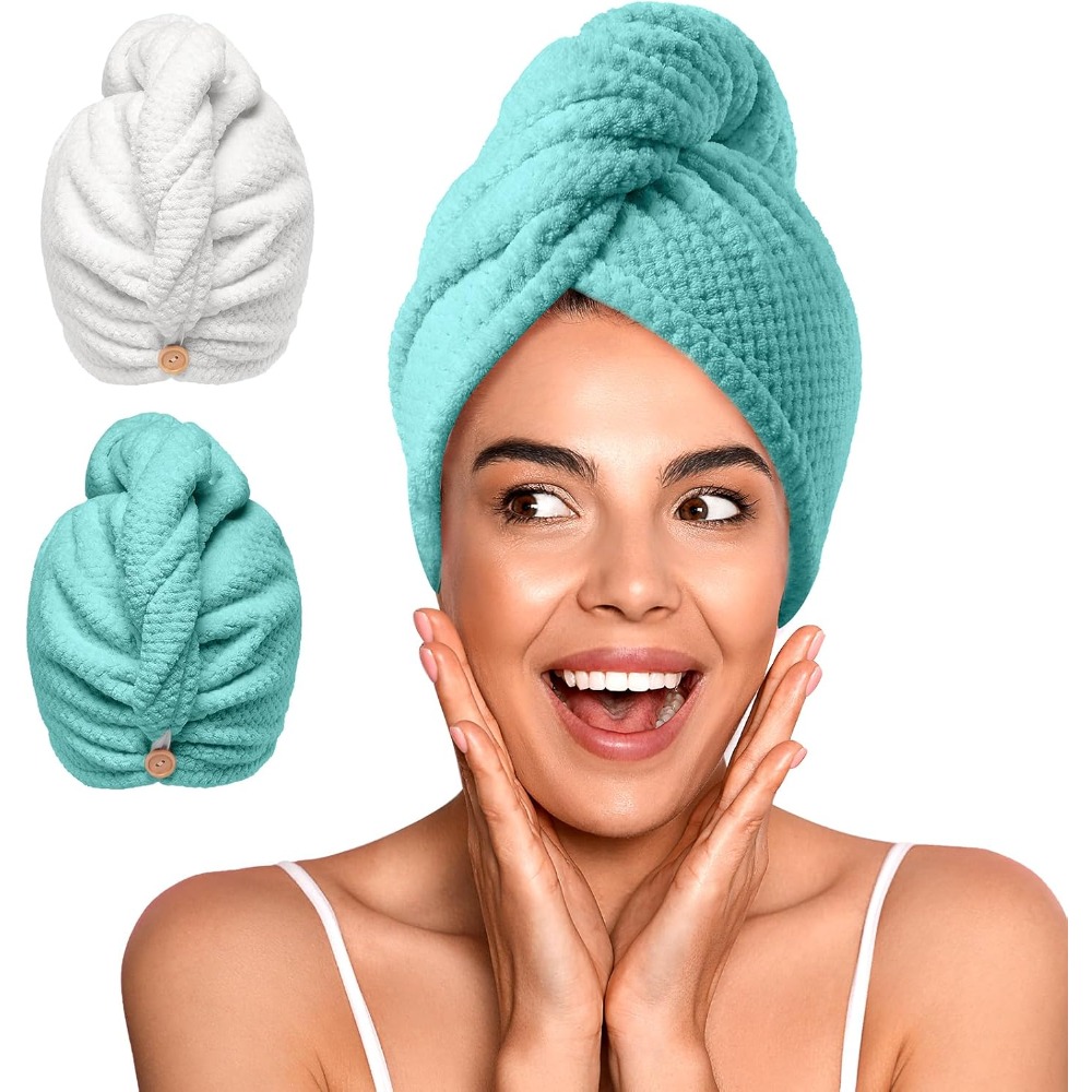 Set di 2 Asciugamani in Microf - Hair Turban Towel recensione e prezzo