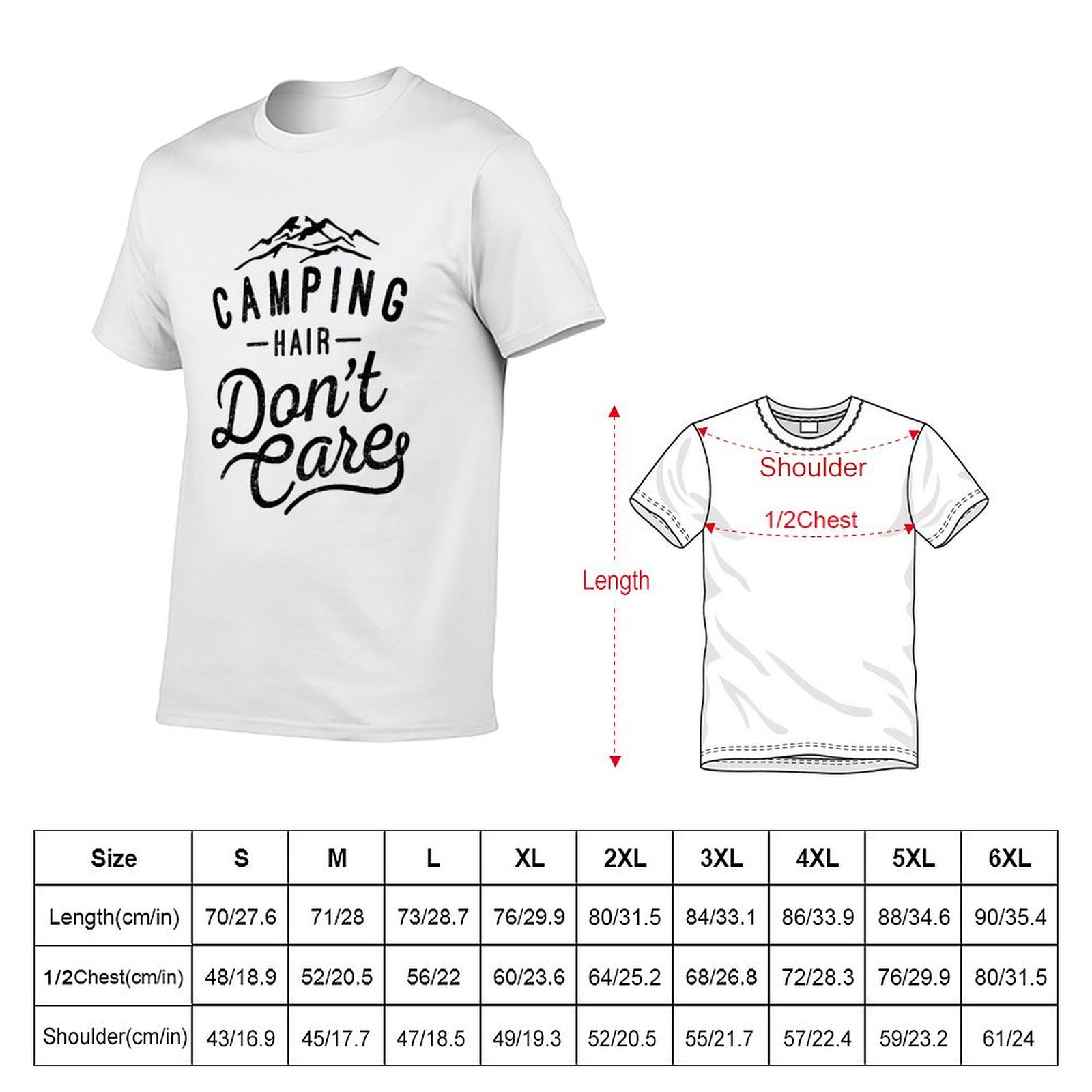 T-shirt Camping Hair Don't Car - Hair Care Works recensione e prezzo