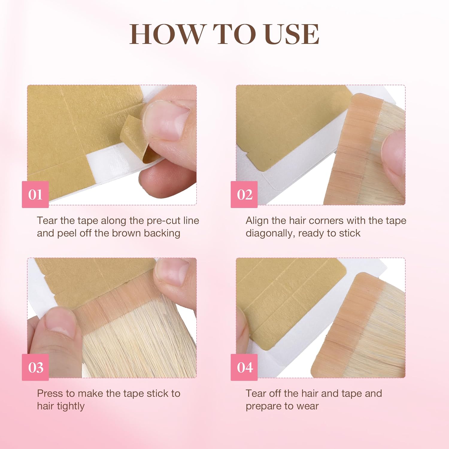 72 nastri (6 fogli) Nastro bia - Hair Extension Tape In recensione e prezzo
